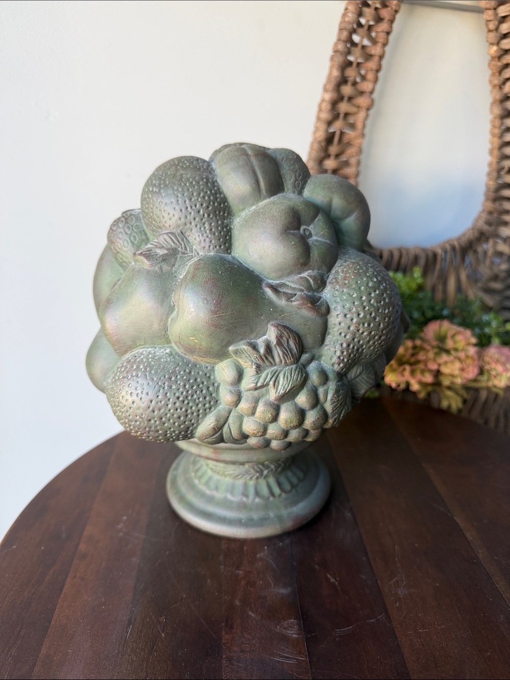 Vintage Decorative Green Fruit Topiary Sculpture - Home Accents